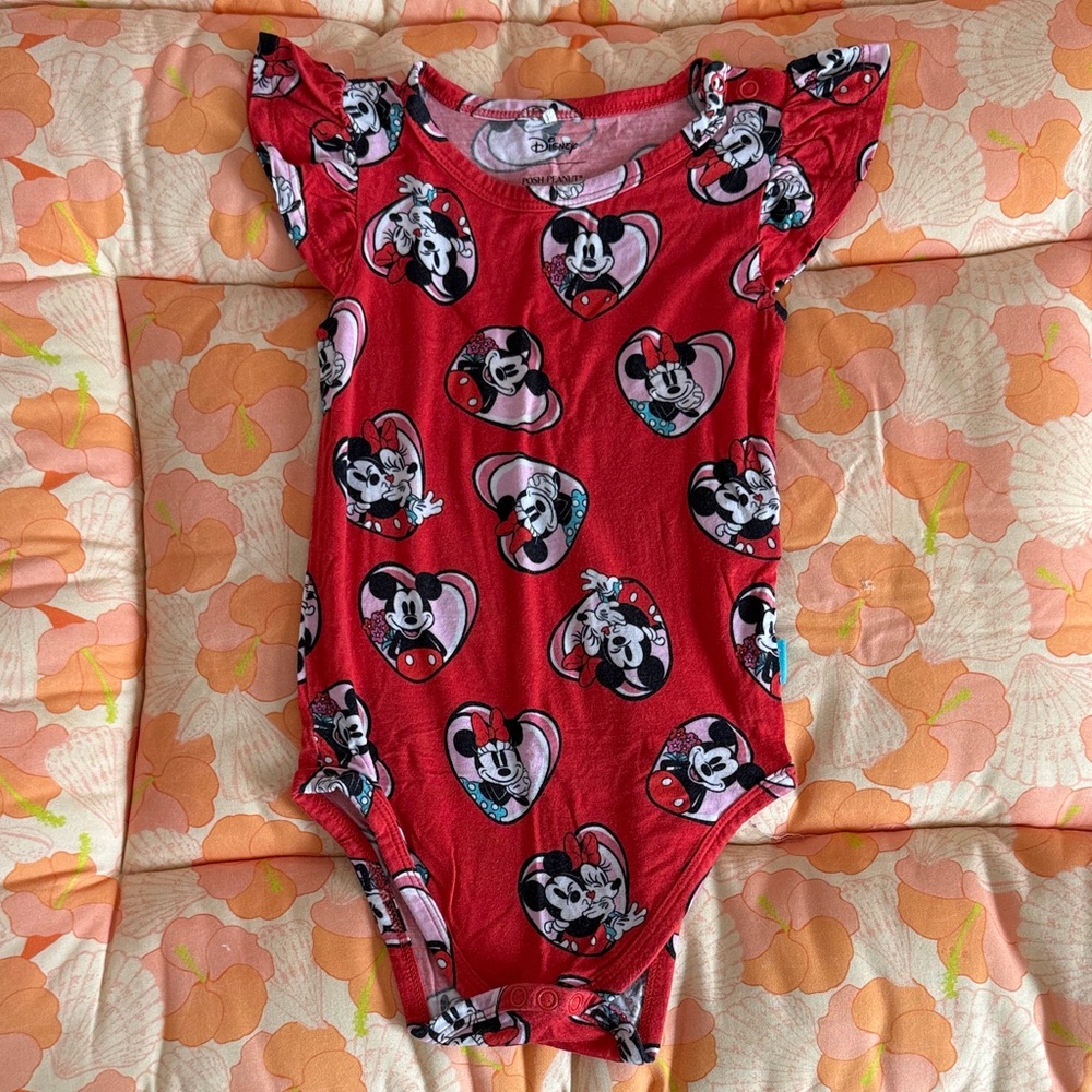 Posh Peanut Red Character Print Bodysuit